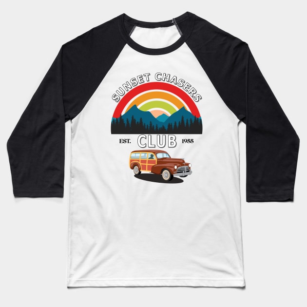 Sunset Chasers Club est. 1955 Baseball T-Shirt by Blended Designs